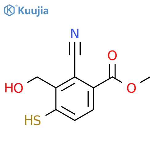Methyl 2-cyano-3-hydroxymethyl-4-mercaptobenzoate structure