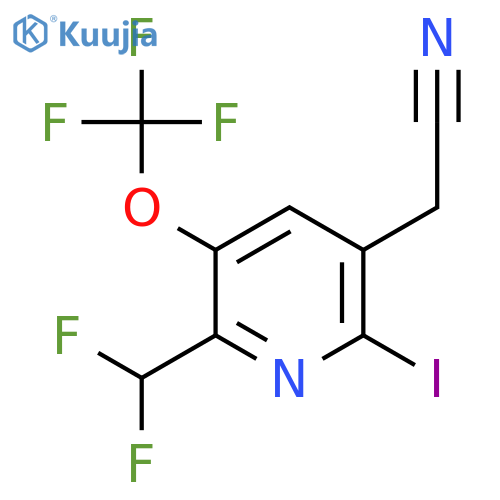 2-(Difluoromethyl)-6-iodo-3-(trifluoromethoxy)pyridine-5-acetonitrile structure