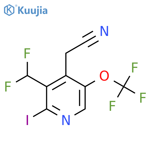 3-(Difluoromethyl)-2-iodo-5-(trifluoromethoxy)pyridine-4-acetonitrile structure