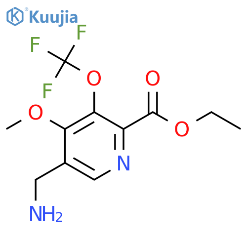 Ethyl 5-(aminomethyl)-4-methoxy-3-(trifluoromethoxy)pyridine-2-carboxylate structure