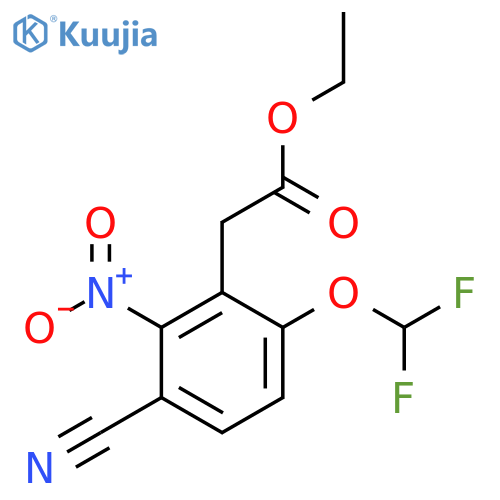 Ethyl 3-cyano-6-difluoromethoxy-2-nitrophenylacetate structure