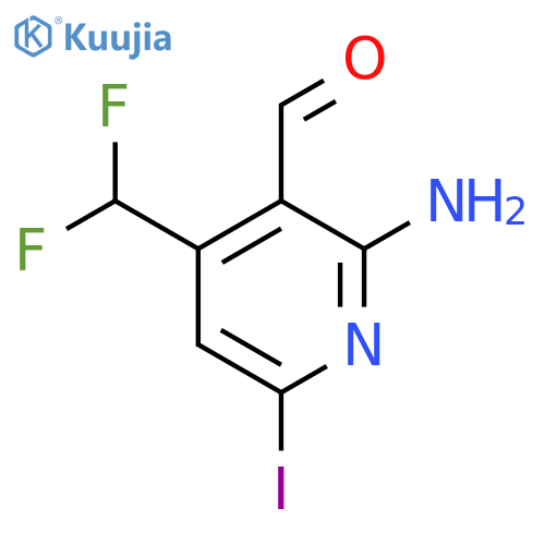 2-Amino-4-(difluoromethyl)-6-iodopyridine-3-carboxaldehyde structure