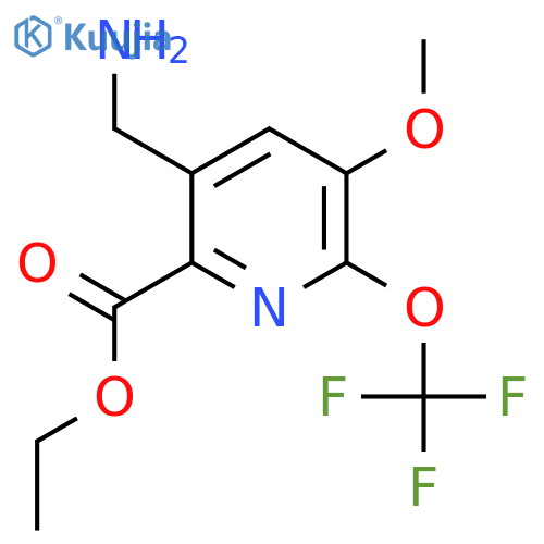 Ethyl 3-(aminomethyl)-5-methoxy-6-(trifluoromethoxy)pyridine-2-carboxylate structure