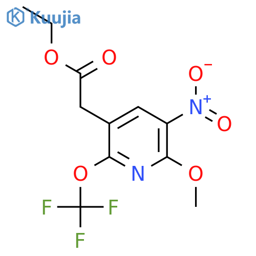 Ethyl 2-methoxy-3-nitro-6-(trifluoromethoxy)pyridine-5-acetate structure