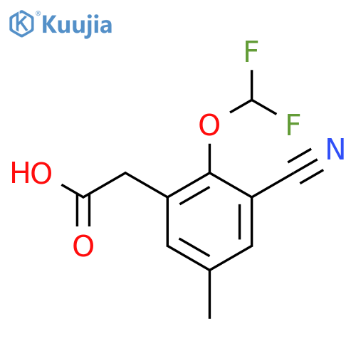 3-Cyano-2-difluoromethoxy-5-methylphenylacetic acid structure
