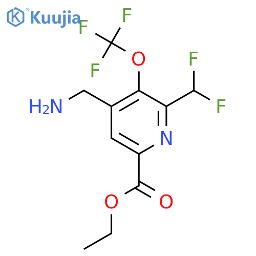 Ethyl 4-(aminomethyl)-2-(difluoromethyl)-3-(trifluoromethoxy)pyridine-6-carboxylate structure