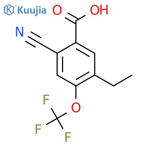 2-Cyano-5-ethyl-4-(trifluoromethoxy)benzoic acid structure