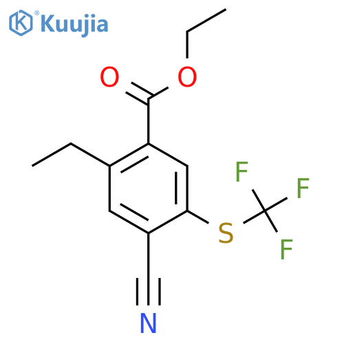 Ethyl 4-cyano-2-ethyl-5-(trifluoromethylthio)benzoate structure