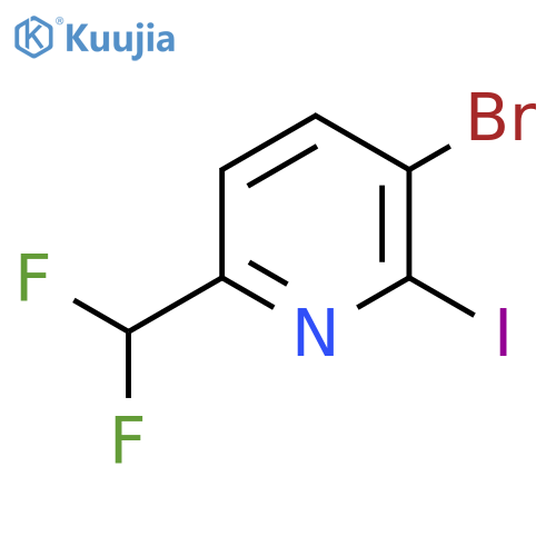 3-Bromo-6-(difluoromethyl)-2-iodopyridine structure