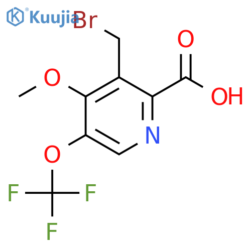 3-(Bromomethyl)-4-methoxy-5-(trifluoromethoxy)pyridine-2-carboxylic acid structure