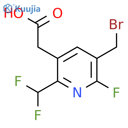 3-(Bromomethyl)-6-(difluoromethyl)-2-fluoropyridine-5-acetic acid structure