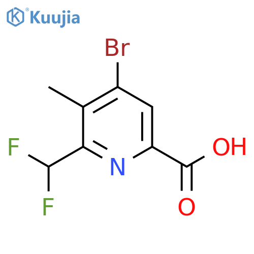 4-Bromo-2-(difluoromethyl)-3-methylpyridine-6-carboxylic acid structure