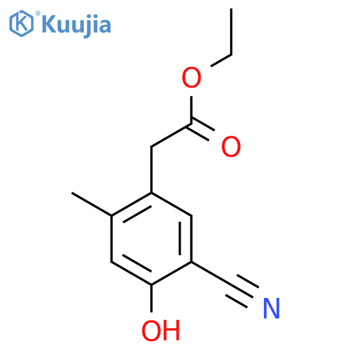Ethyl 5-cyano-4-hydroxy-2-methylphenylacetate structure
