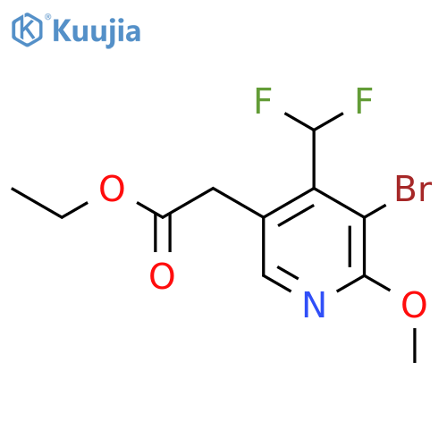 Ethyl 3-bromo-4-(difluoromethyl)-2-methoxypyridine-5-acetate structure