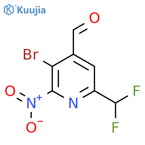 3-Bromo-6-(difluoromethyl)-2-nitropyridine-4-carboxaldehyde structure