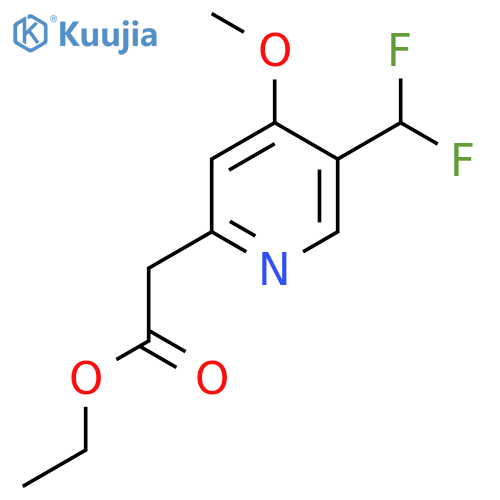 Ethyl 5-(difluoromethyl)-4-methoxypyridine-2-acetate structure