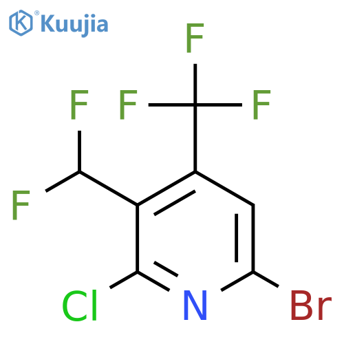 6-Bromo-2-chloro-3-(difluoromethyl)-4-(trifluoromethyl)pyridine structure