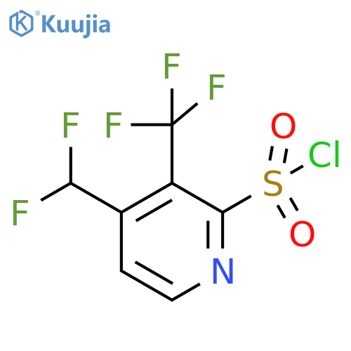 4-(Difluoromethyl)-3-(trifluoromethyl)pyridine-2-sulfonyl chloride structure