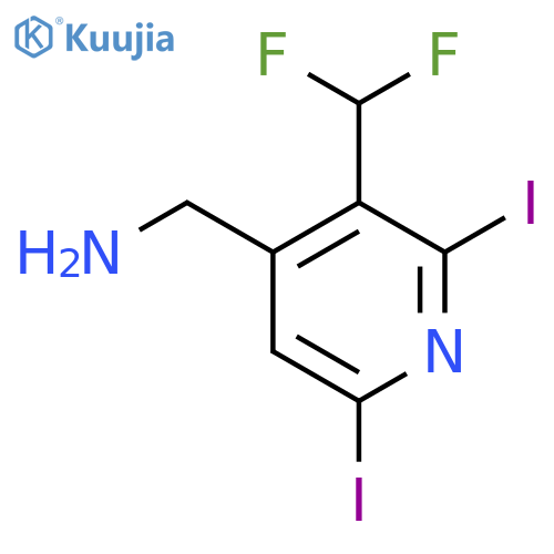4-(Aminomethyl)-3-(difluoromethyl)-2,6-diiodopyridine structure