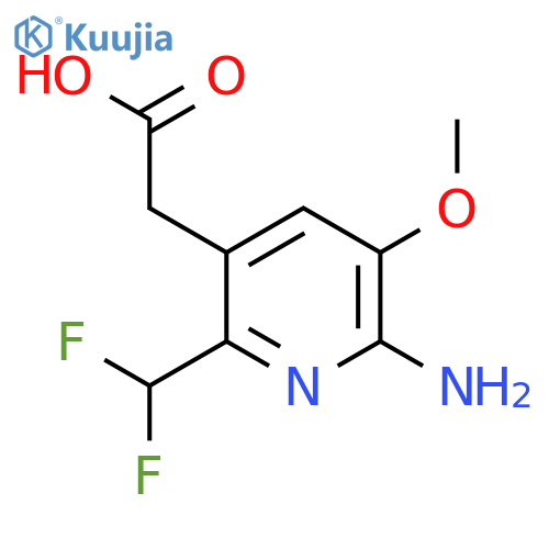 2-Amino-6-(difluoromethyl)-3-methoxypyridine-5-acetic acid structure