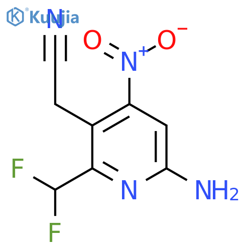 6-Amino-2-(difluoromethyl)-4-nitropyridine-3-acetonitrile structure