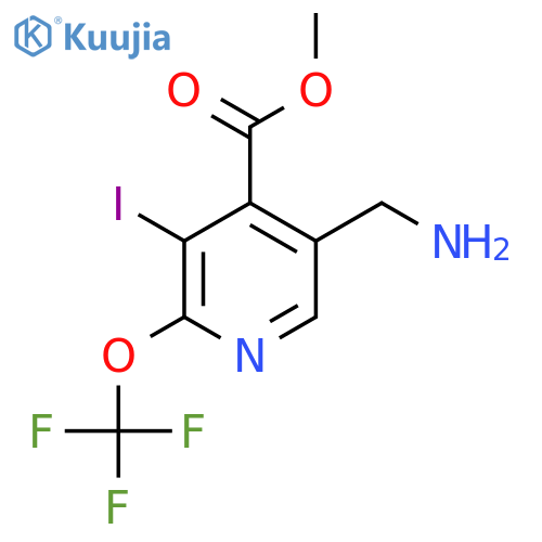 Methyl 5-(aminomethyl)-3-iodo-2-(trifluoromethoxy)pyridine-4-carboxylate structure