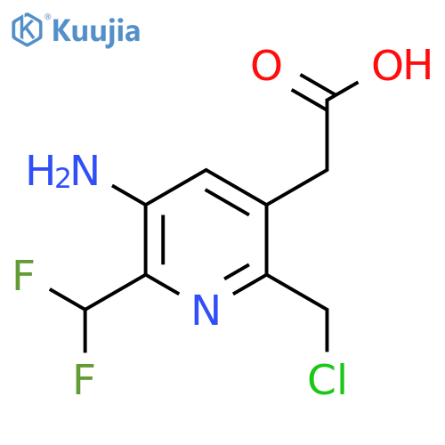 3-Amino-6-(chloromethyl)-2-(difluoromethyl)pyridine-5-acetic acid structure
