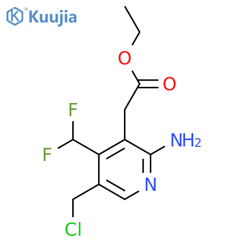 Ethyl 2-amino-5-(chloromethyl)-4-(difluoromethyl)pyridine-3-acetate structure