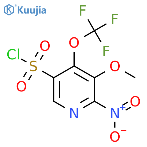 3-Methoxy-2-nitro-4-(trifluoromethoxy)pyridine-5-sulfonyl chloride structure