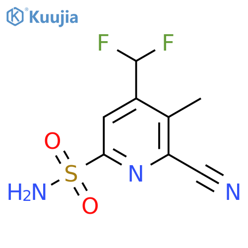 2-Cyano-4-(difluoromethyl)-3-methylpyridine-6-sulfonamide structure