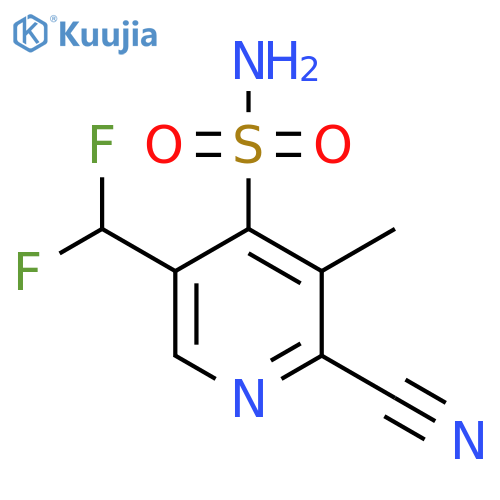 2-Cyano-5-(difluoromethyl)-3-methylpyridine-4-sulfonamide structure