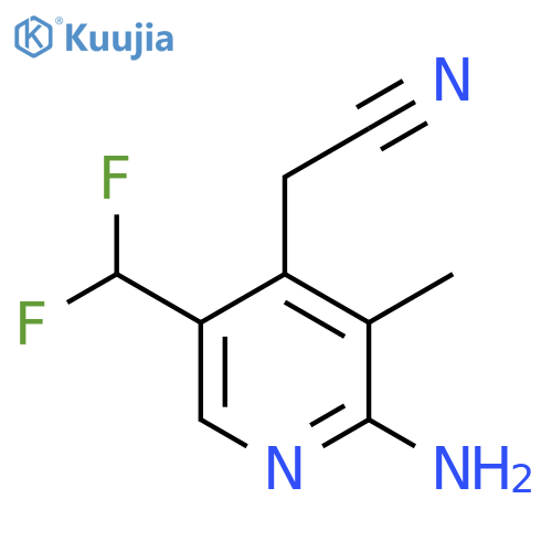 2-Amino-5-(difluoromethyl)-3-methylpyridine-4-acetonitrile structure