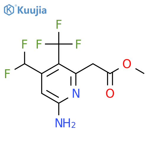 Methyl 6-amino-4-(difluoromethyl)-3-(trifluoromethyl)pyridine-2-acetate structure