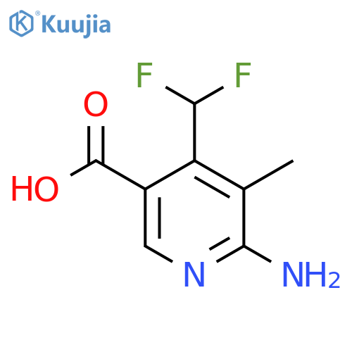 2-Amino-4-(difluoromethyl)-3-methylpyridine-5-carboxylic acid structure