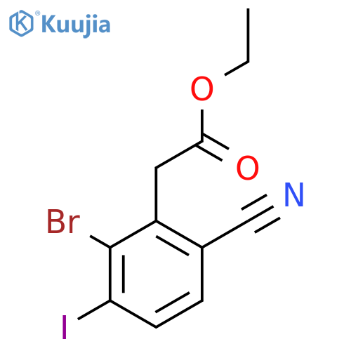 Ethyl 2-bromo-6-cyano-3-iodophenylacetate structure