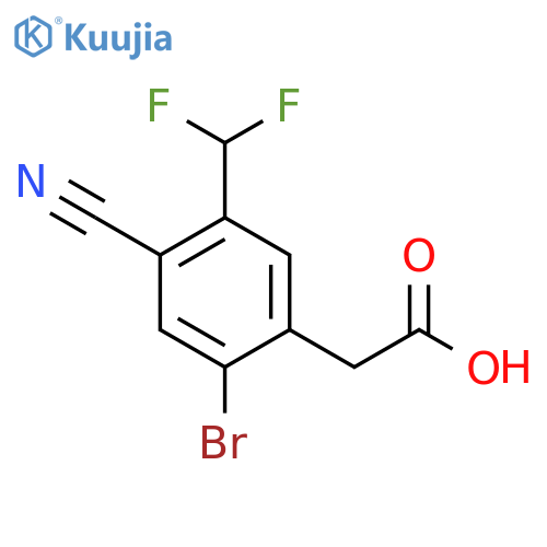 2-Bromo-4-cyano-5-(difluoromethyl)phenylacetic acid structure