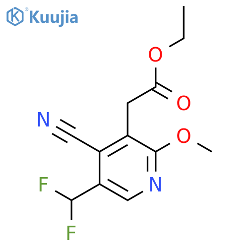 Ethyl 4-cyano-5-(difluoromethyl)-2-methoxypyridine-3-acetate structure