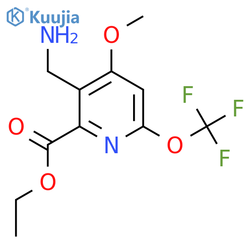 Ethyl 3-(aminomethyl)-4-methoxy-6-(trifluoromethoxy)pyridine-2-carboxylate structure