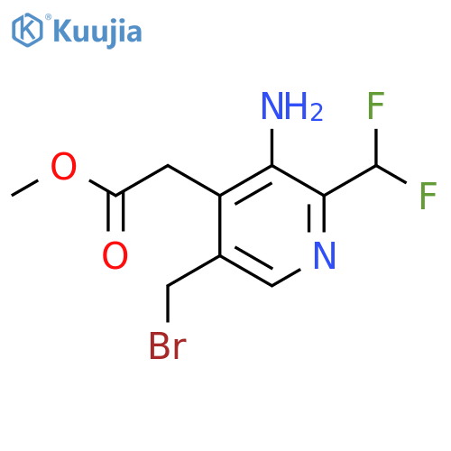 Methyl 3-amino-5-(bromomethyl)-2-(difluoromethyl)pyridine-4-acetate structure