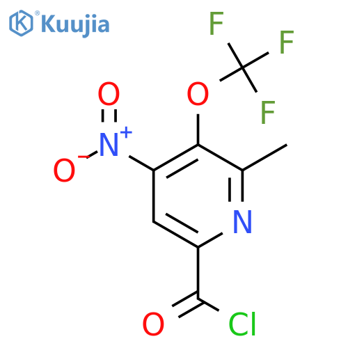 2-Methyl-4-nitro-3-(trifluoromethoxy)pyridine-6-carbonyl chloride structure