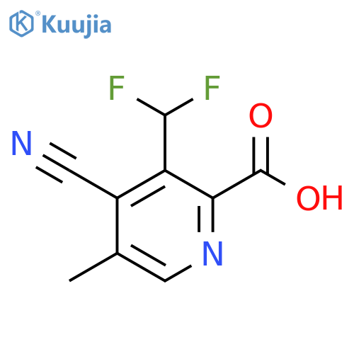 4-Cyano-3-(difluoromethyl)-5-methylpyridine-2-carboxylic acid structure