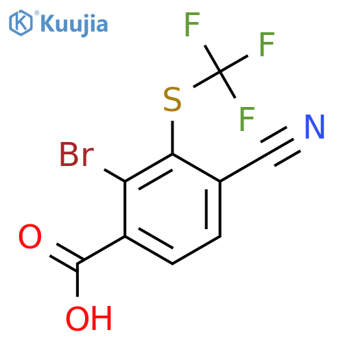 2-Bromo-4-cyano-3-((trifluoromethyl)thio)benzoic acid structure
