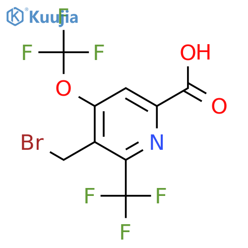 3-(Bromomethyl)-4-(trifluoromethoxy)-2-(trifluoromethyl)pyridine-6-carboxylic acid structure