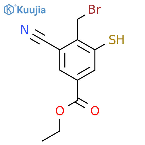 Ethyl 4-bromomethyl-3-cyano-5-mercaptobenzoate structure