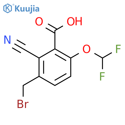 3-Bromomethyl-2-cyano-6-(difluoromethoxy)benzoic acid structure