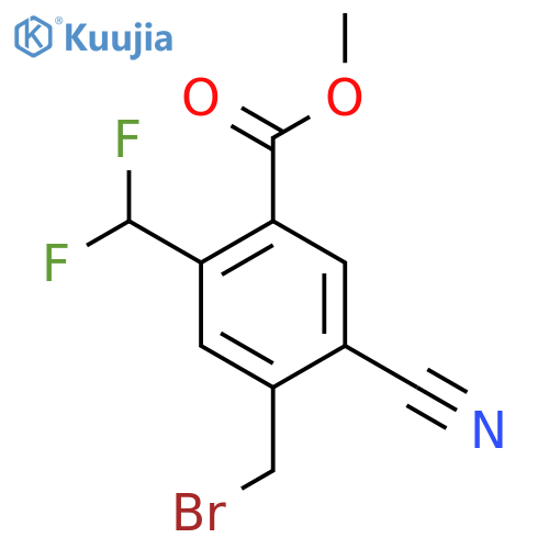Methyl 4-bromomethyl-5-cyano-2-(difluoromethyl)benzoate structure