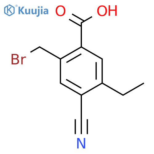 2-Bromomethyl-4-cyano-5-ethylbenzoic acid structure