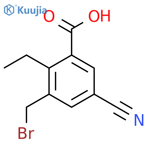3-Bromomethyl-5-cyano-2-ethylbenzoic acid structure