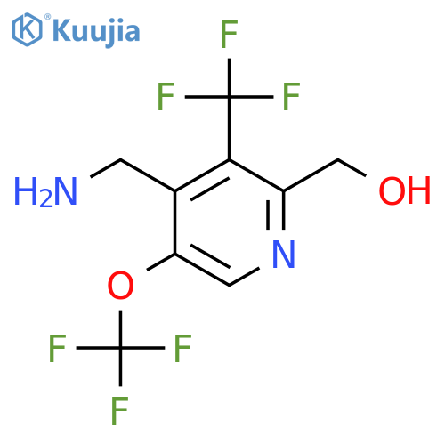 4-(Aminomethyl)-5-(trifluoromethoxy)-3-(trifluoromethyl)pyridine-2-methanol structure