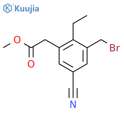 Methyl 3-bromomethyl-5-cyano-2-ethylphenylacetate structure